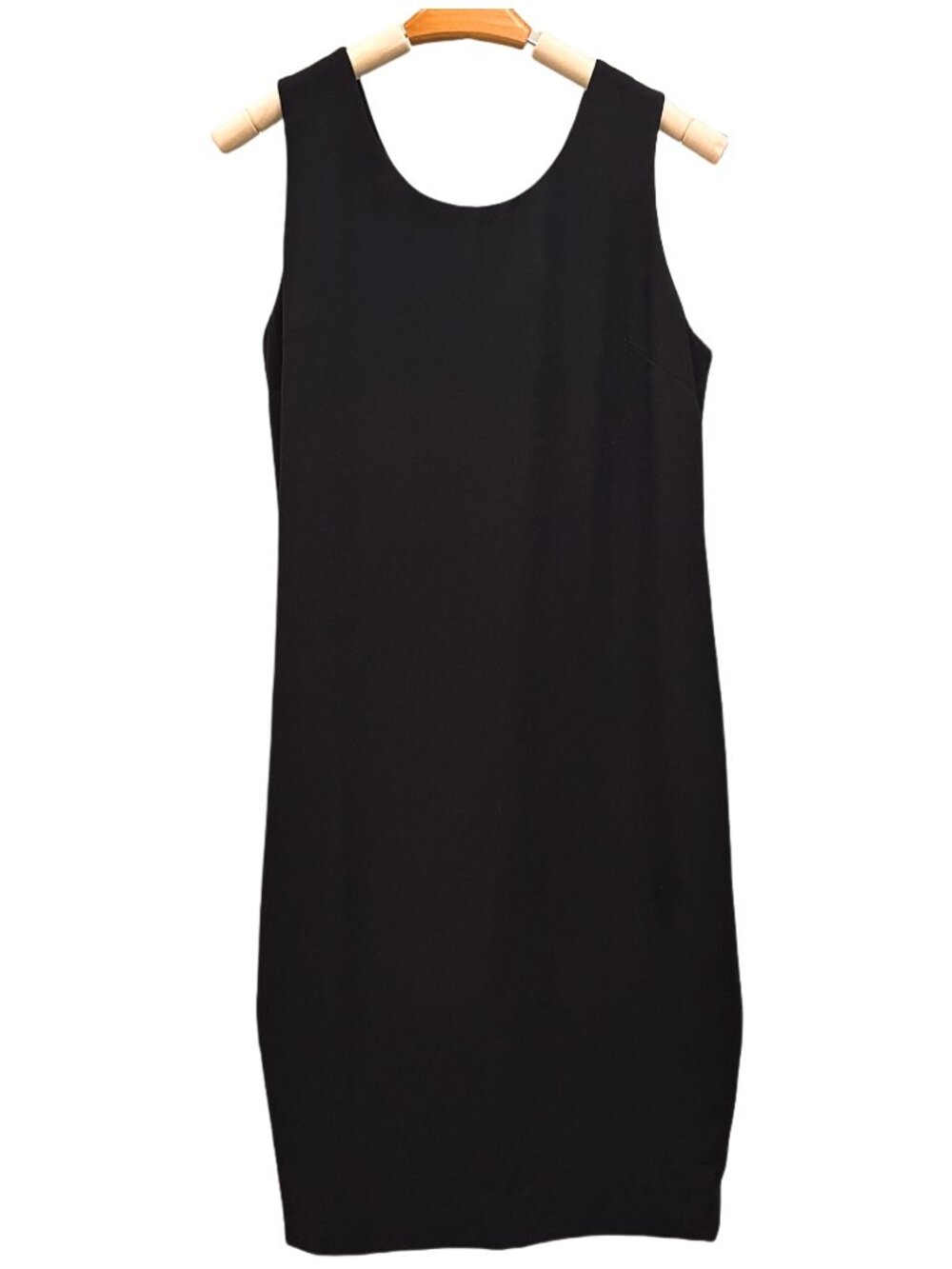 Liz Claiborne Black Sleeveless Sheath Dress Classic Minimalist Back Zip New